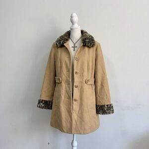 90s Leopard Trim Jacket Rockstar Girlfriend Grunge Cyber Y2K Retro